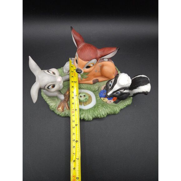 Vtg Walt Disney Productions Bambi Thumper & Flower with Frog Ceramic Figurine - Picture 9 of 9